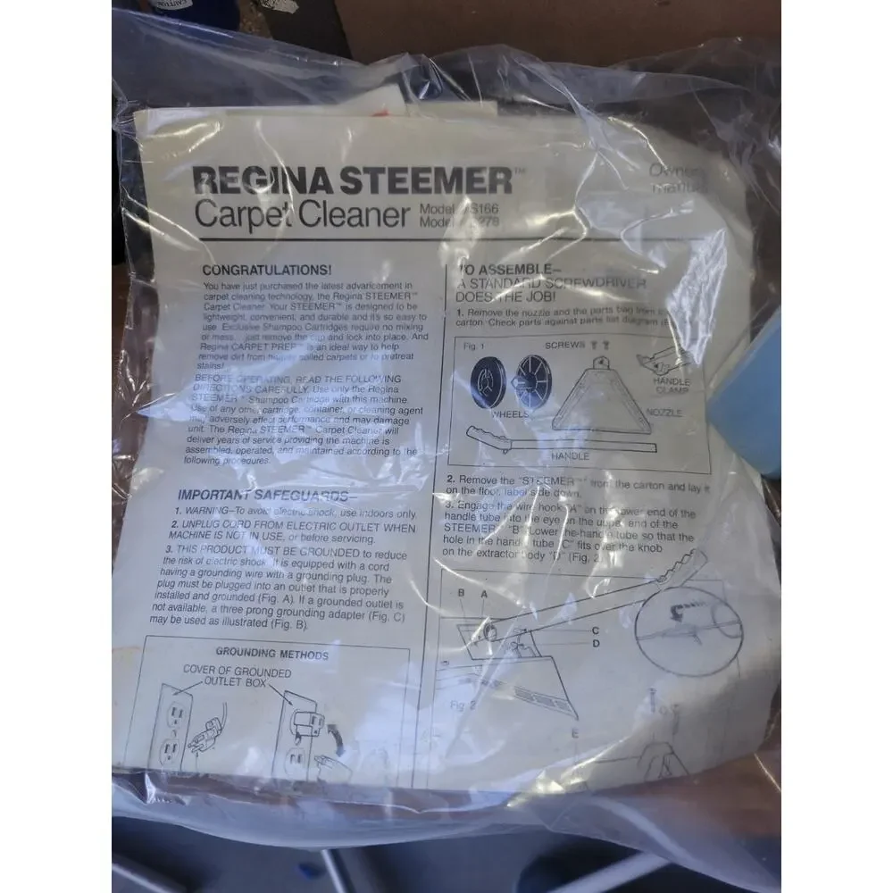 Six (6) Pack Vintage Regina Steemer Carpet Cleaner Shampoo Cartridge +Manual NEW - Picture 3 of 5